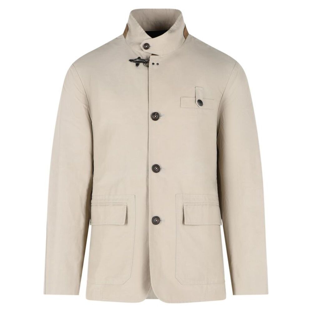 Fay 'Racing' Beige Cotton And Nylon Faille Jacket Men